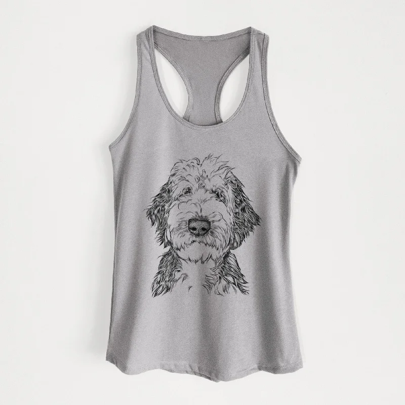 Milo Fluff the Sheepadoodle - Women's Racerback Tanktop baby blue tank
