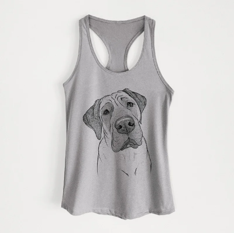 Nutterbutter the English Mastiff - Women's Racerback Tanktop print tank top