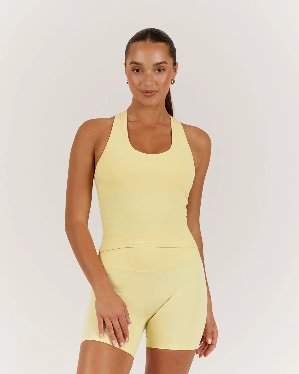 Muscle Republic | Luxe Midriff Tank - Butter high neck tank