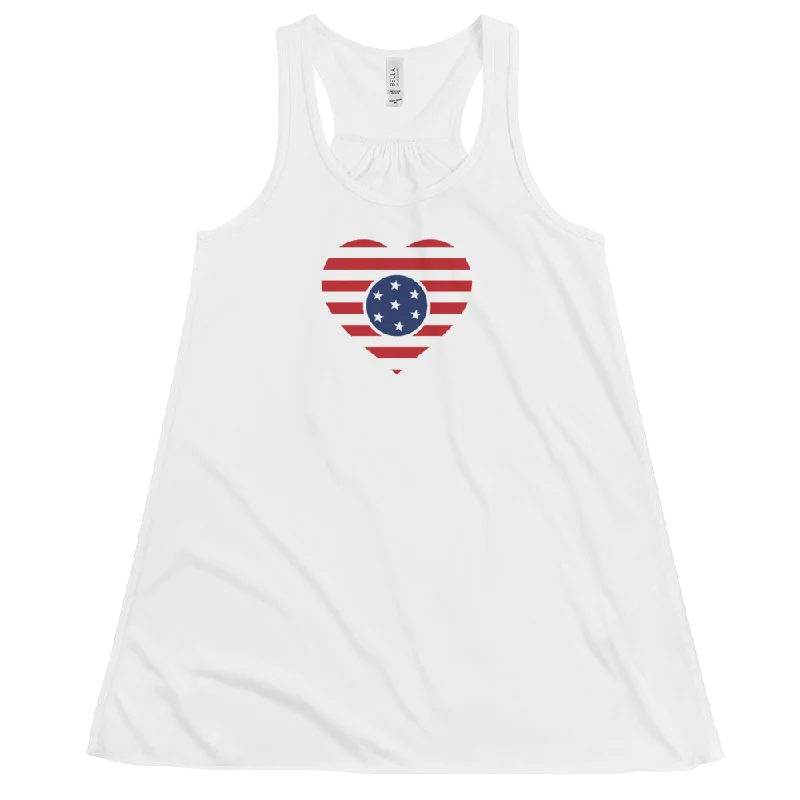 LOVE USA Flag - Women's Flowy Racerback Tank vibrant tank top