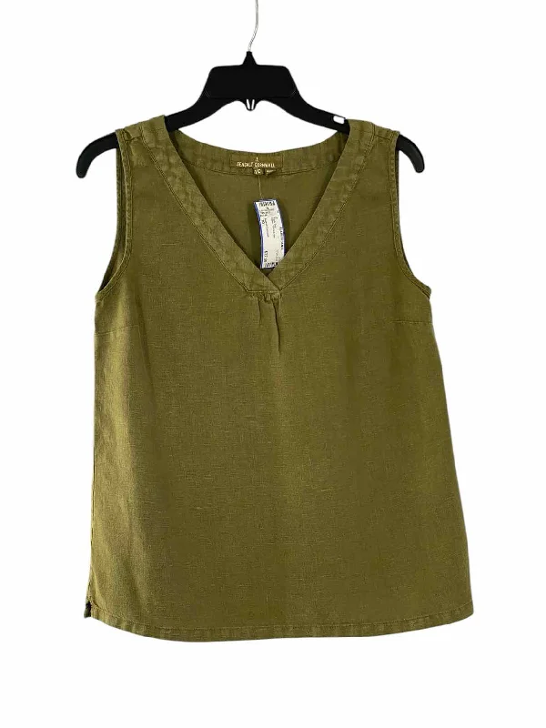 Seasalt Cornwall Size 10 Green 100% Linen Tank Top open back tank
