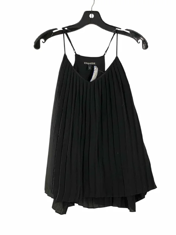 Express Size S Black Pleated Tank Top modal blend tank