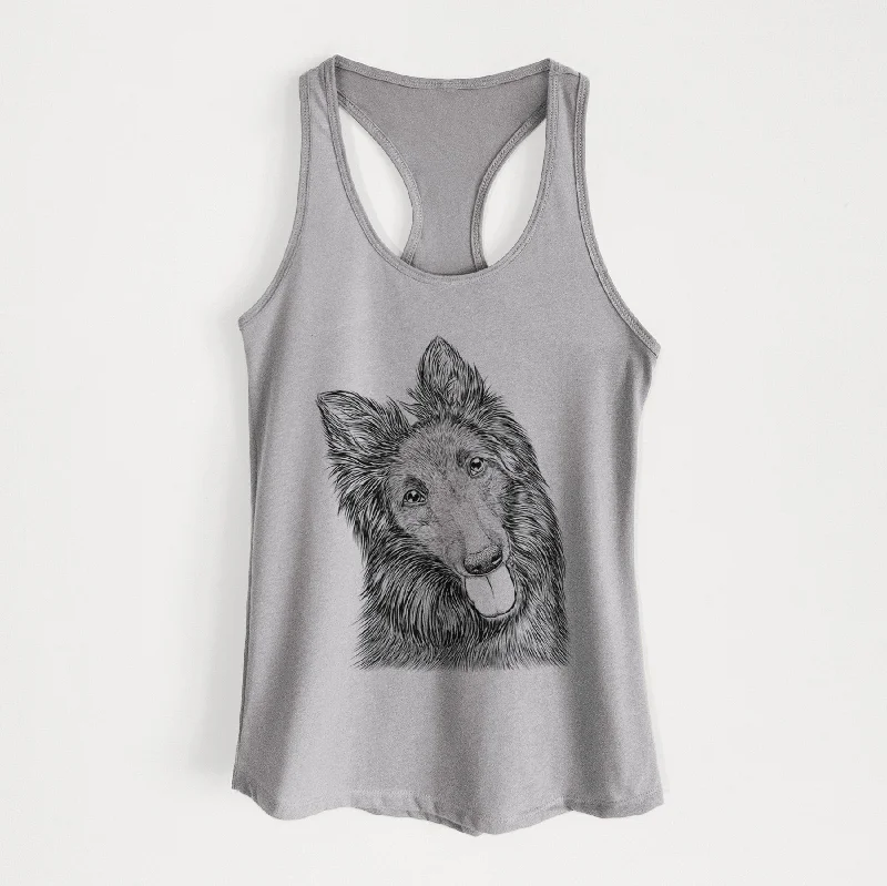 Jaxx the Belgian Tervuren - Women's Racerback Tanktop lightweight tank top