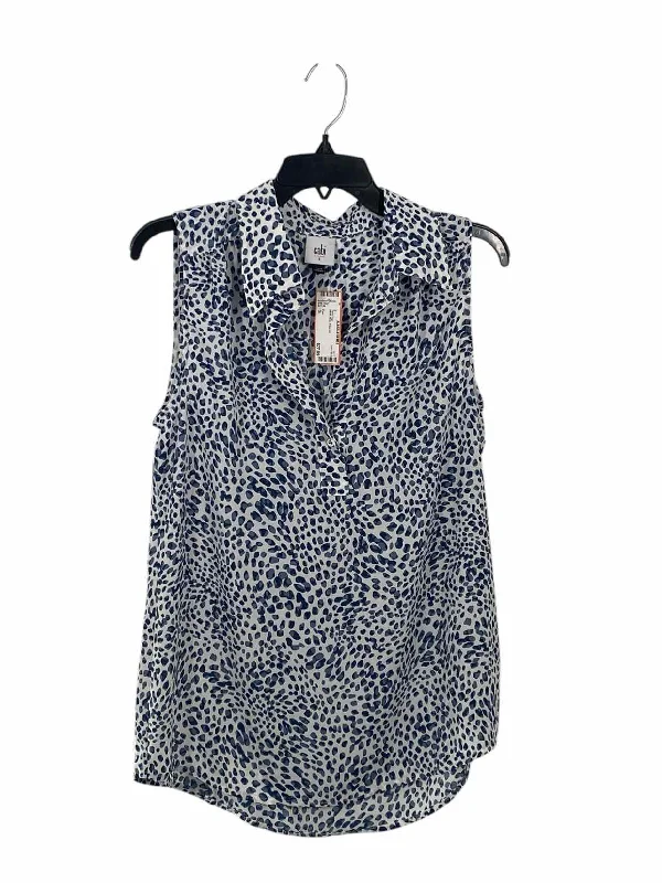 Cabi Size S White Blue Poka dot Tank Top sexy tank top