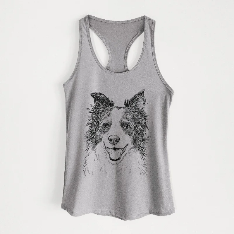 Kylee the Border Collie - Women's Racerback Tanktop peekaboo tank top
