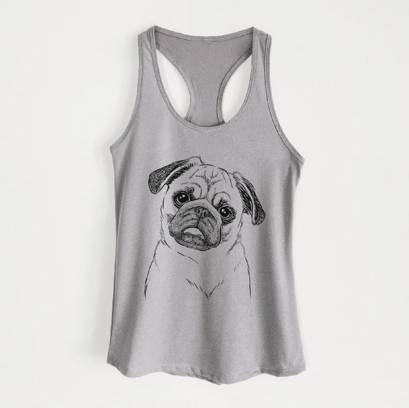 Macy the Pug - Women's Racerback Tanktop gym tank top