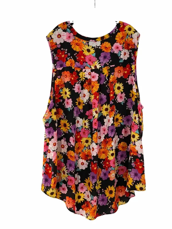 Torrid Size 6X Multi-Color Floral Tank Top coral tank top