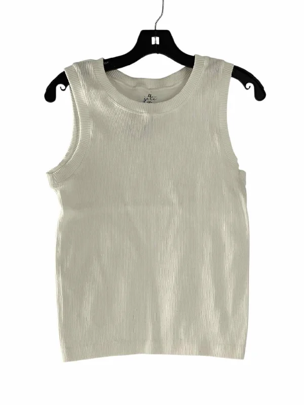 BKE Size M/L White Ribbed Tank Top crew neck tank