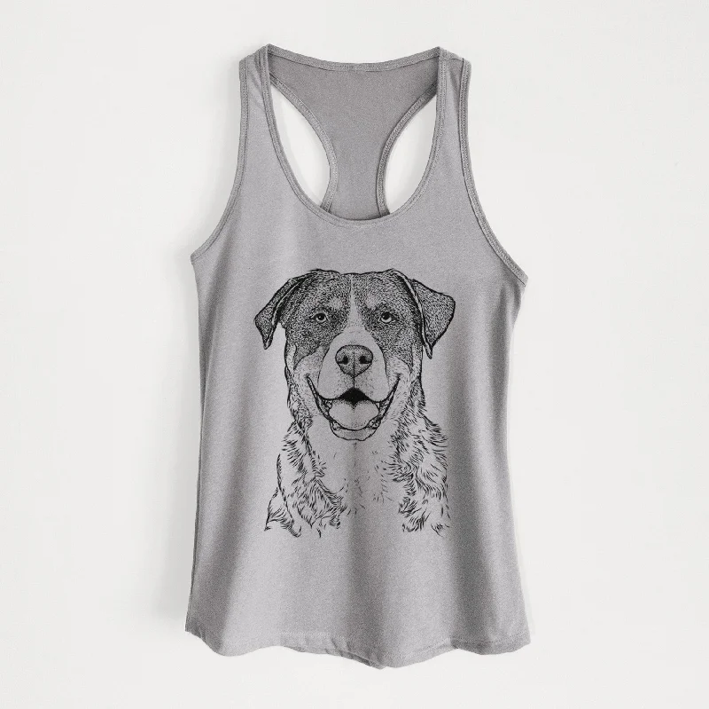 Leon the Greater Swiss Mountain Dog - Women's Racerback Tanktop athletic tank top