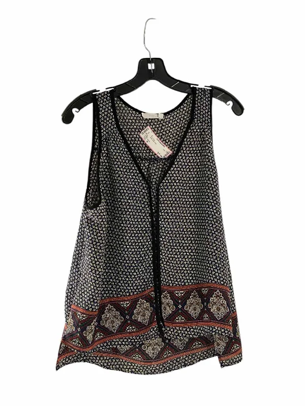 LUSH Size M Navy Multi Print Tank Top lace tank top