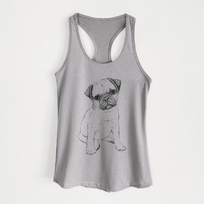 Nelson the Pug Puppy - Women's Racerback Tanktop basic tank top