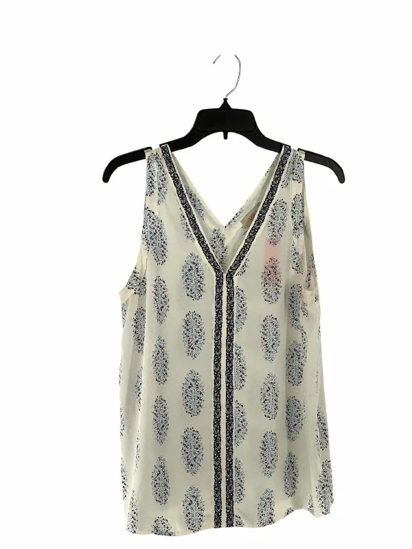 Loft Size M White Blue Floral Tank Top bright tank top