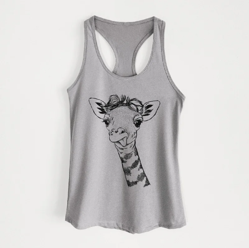 Mel the Baby Giraffe - Women's Racerback Tanktop silver tank top