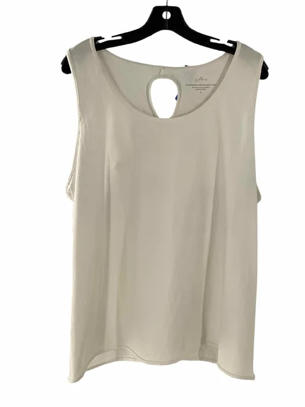J Jill Size XL White Tank Top graphic tank top