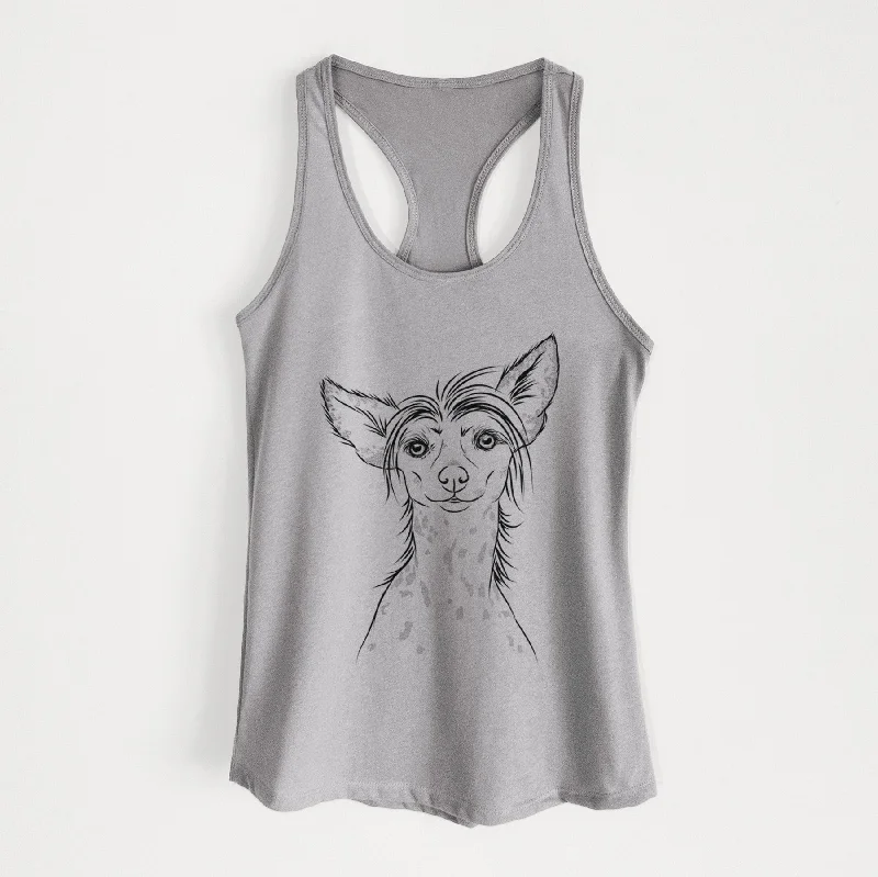 Hudson the Chinese Crested - Women's Racerback Tanktop cropped tank top