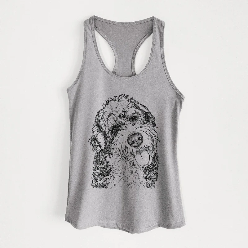 Kaci the Bernedoodle - Women's Racerback Tanktop lime green tank