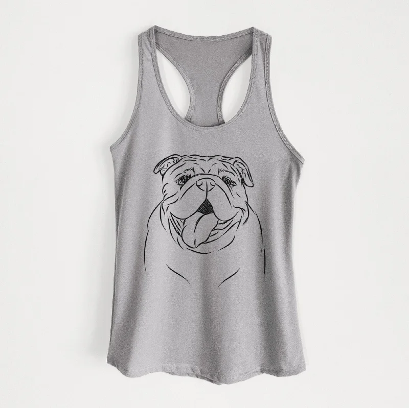 Missy Moo the English Bulldog - Women's Racerback Tanktop playful tank top