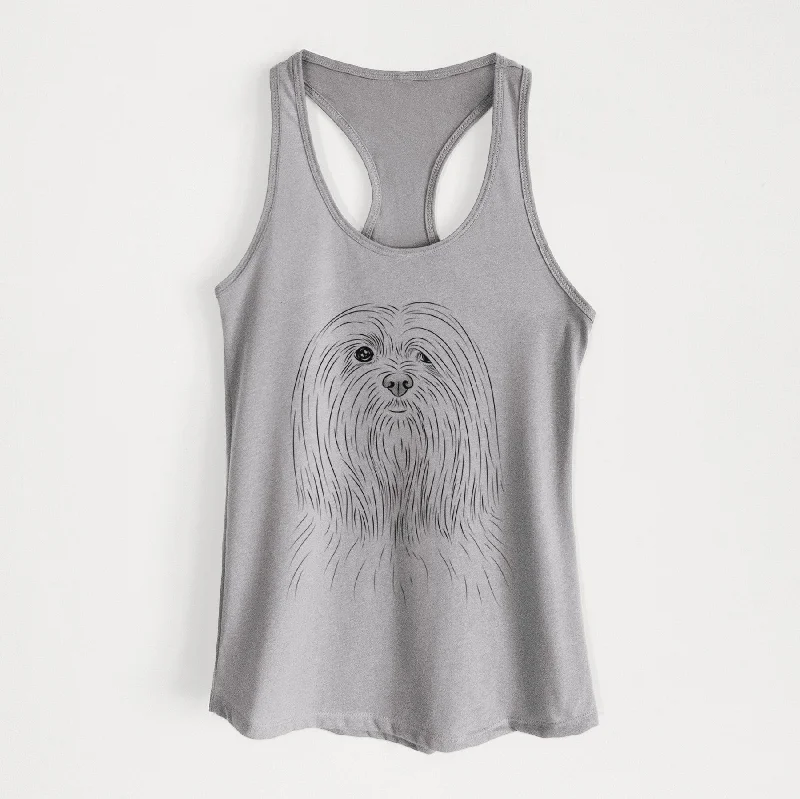 Lorenzo the Lhasa Apso - Women's Racerback Tanktop navy tank top