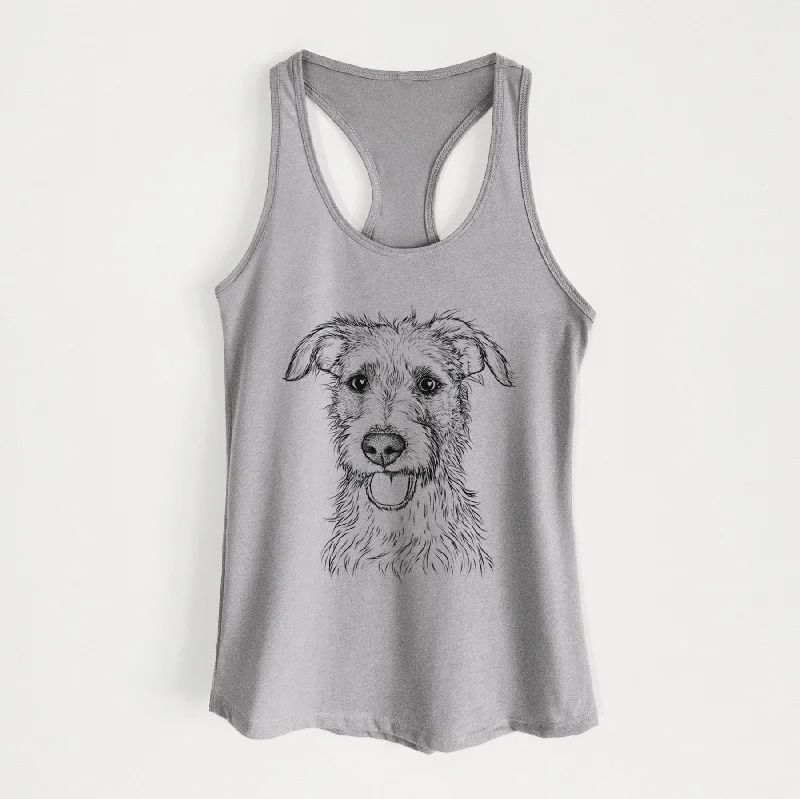 Maggie the Terrier Mix - Women's Racerback Tanktop striped tank top