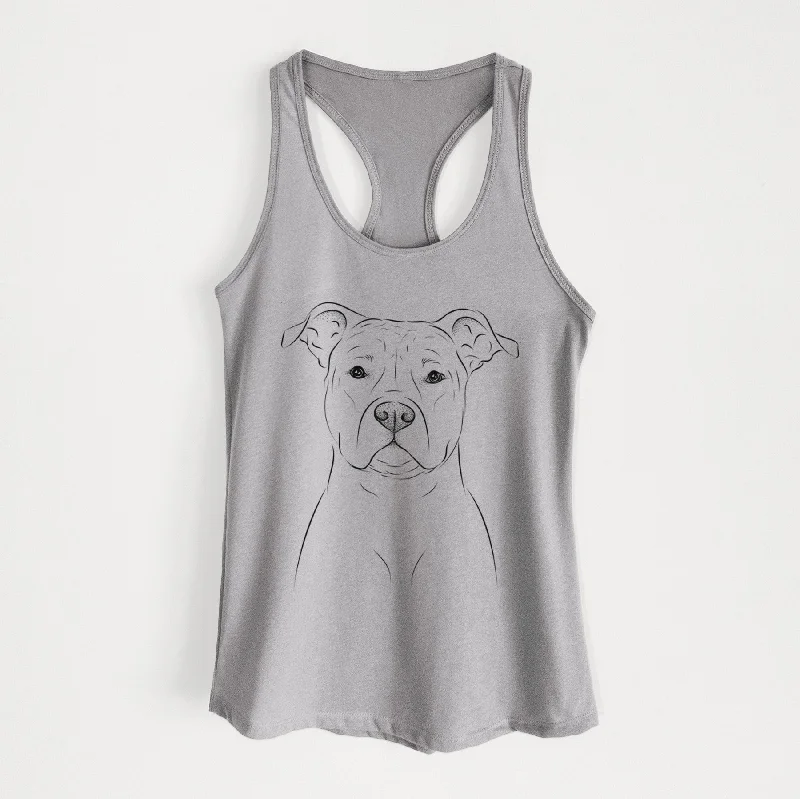 Jethro the American Staffordshire Terrier - Women's Racerback Tanktop bronze tank top