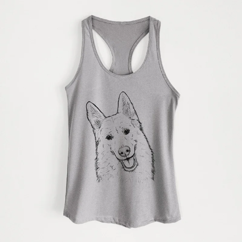 Loki the Husky Shepherd Mix - Women's Racerback Tanktop grey tank top