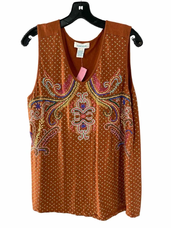 Sundance Size L Orange Multi Print Tank Top bronze tank top
