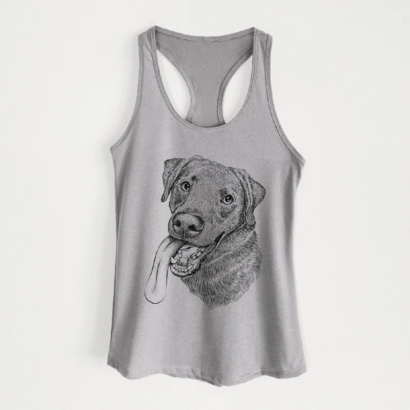 Macaroni the Lab Mix - Women's Racerback Tanktop fitness tank top