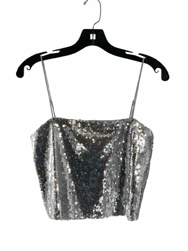 ASTR Size XS Gray sequined Tank Top seamless tank top