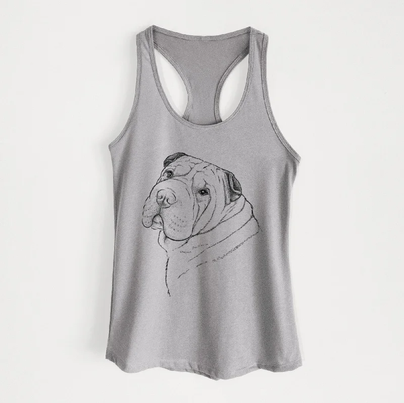 Maximus the Shar Pei - Women's Racerback Tanktop glitter tank top