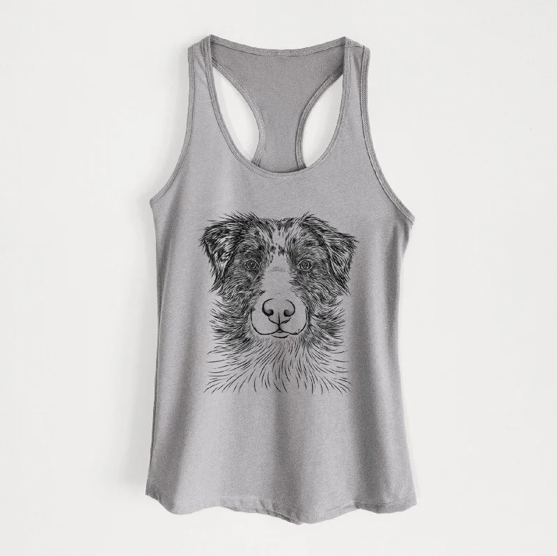 Gram the Australian Shepherd - Women's Racerback Tanktop navy tank top