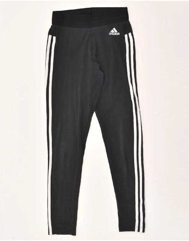 ADIDAS Womens Leggings UK 4/6 XS Black Cotton