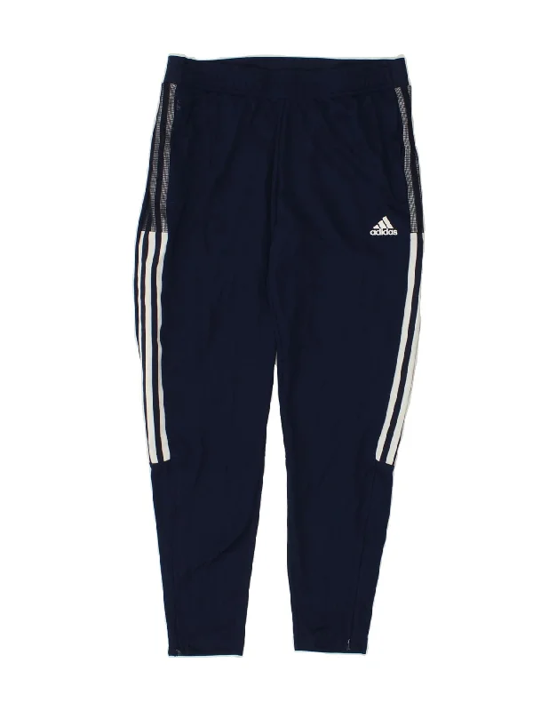 ADIDAS Womens Tracksuit Trousers Joggers UK 8-10 Small Navy Blue Polyester