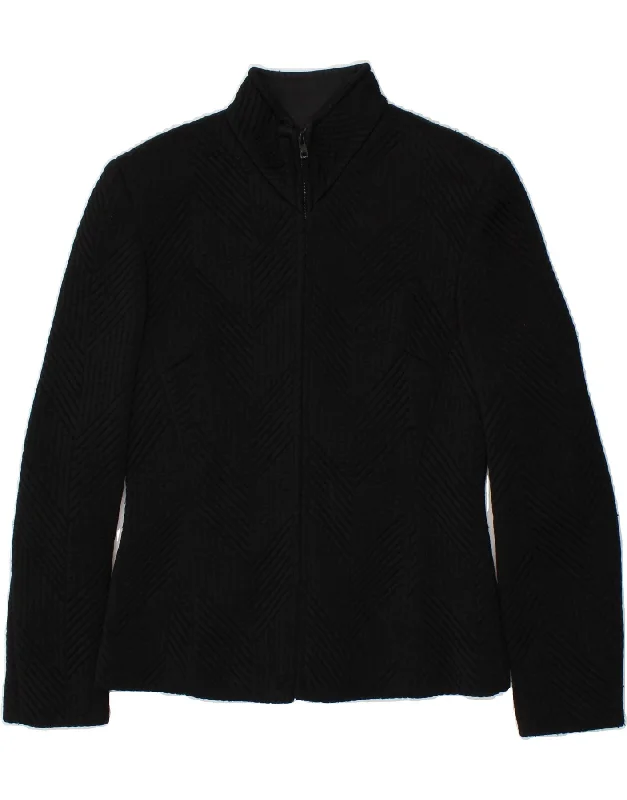 BYBLOS Womens Bomber Jacket IT 44 Medium Black Nylon