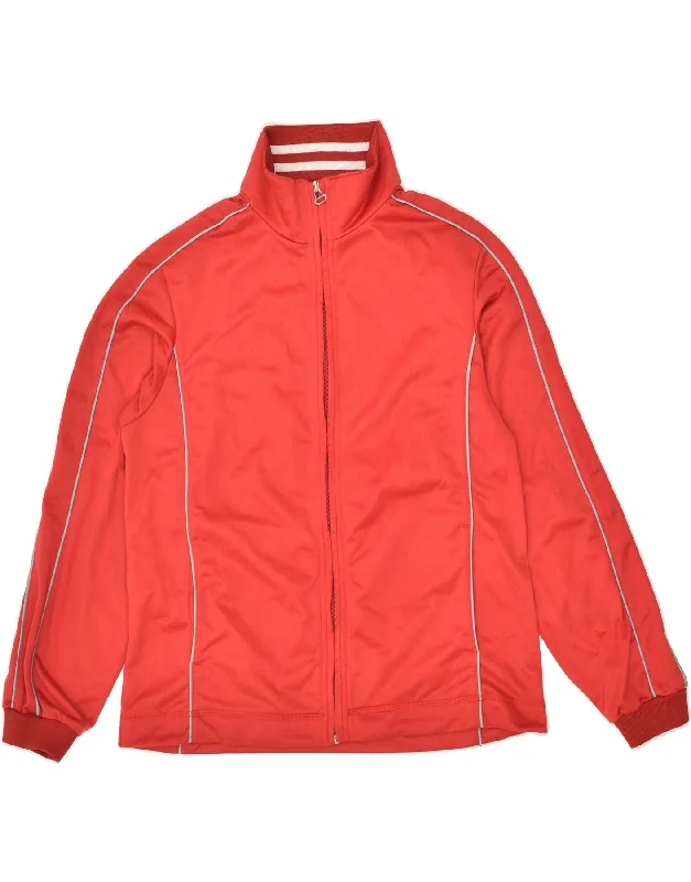 CHAMPION Womens Tracksuit Top Jacket UK 14 Medium Red Polyester