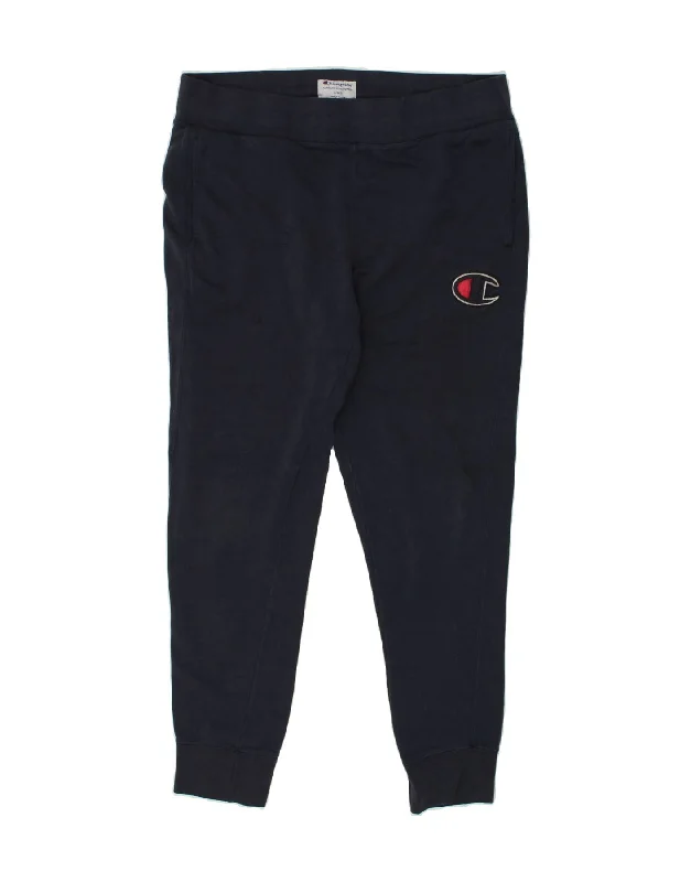 CHAMPION Womens Tracksuit Trousers Joggers UK 16 Large Navy Blue Cotton