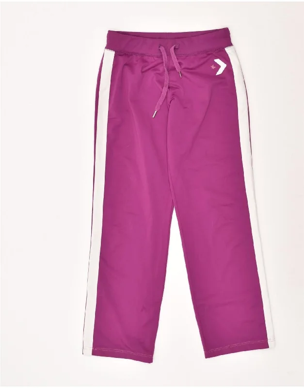 CONVERSE Womens Tracksuit Trousers UK 10 Small Purple Colourblock