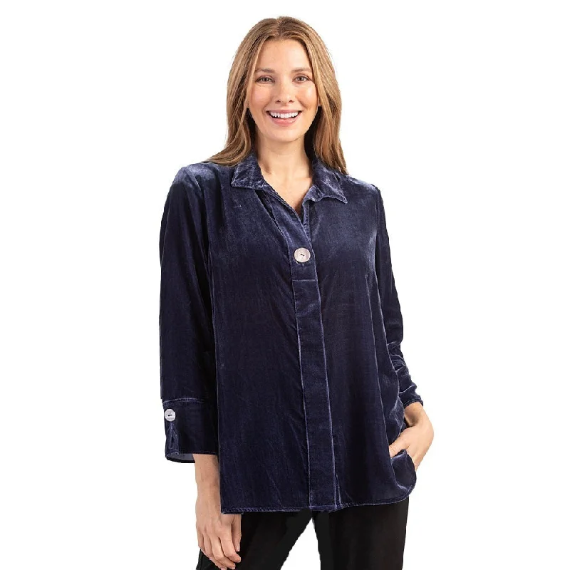 Habitat Velvet High-Low Tunic in Midnight - 17241-MDT - Sizes M & XL