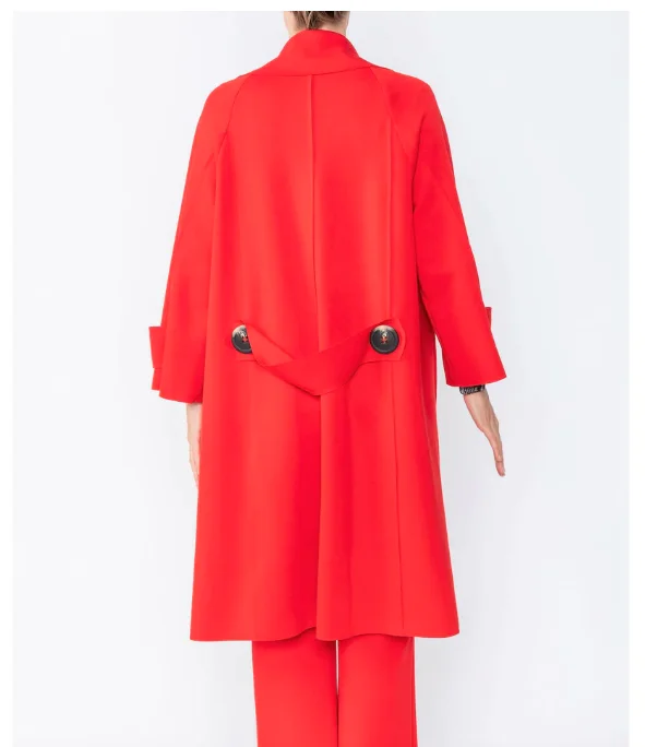 IC Collection Long Open Front Jacket in Red - 4585J-RD