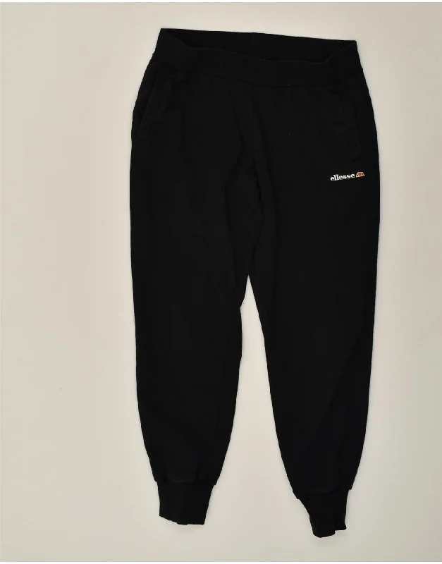 ELLESSE Womens Tracksuit Trousers Joggers UK 12 Medium  Black Cotton