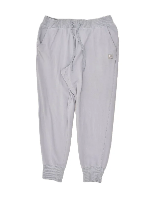 FILA Womens Tracksuit Trousers Joggers Large Grey Cotton