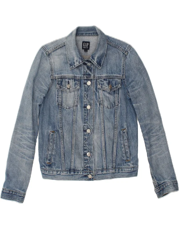 GAP Womens Denim Jacket UK 6 XS Blue Cotton