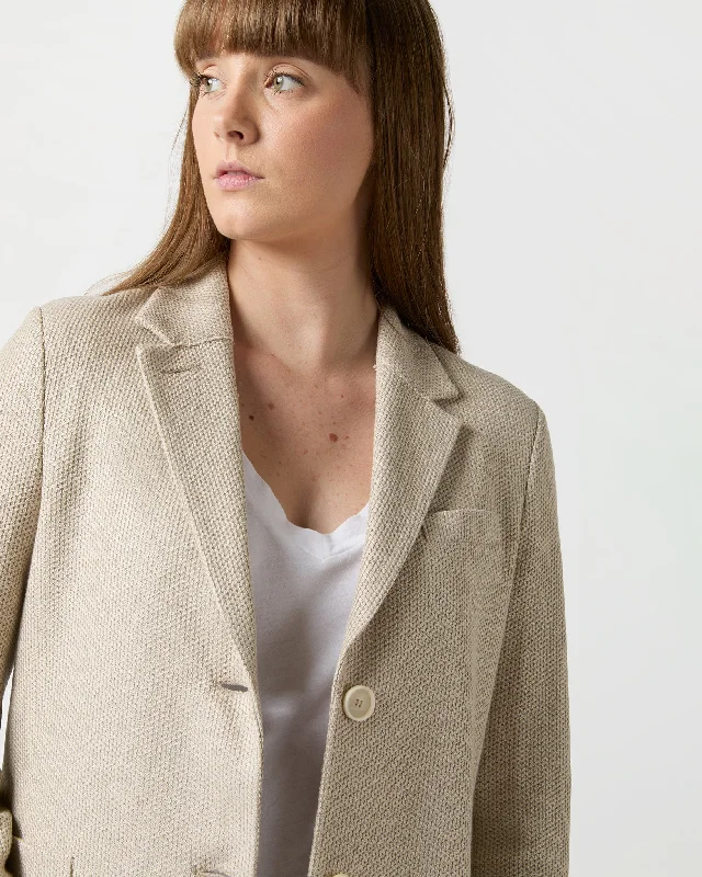 Stand-Up Collar Blazer in Sand