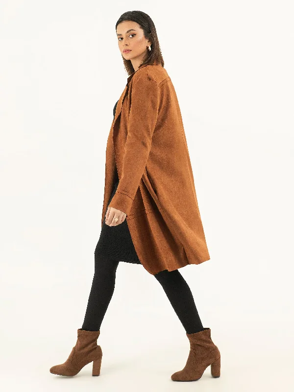 Suede Long Coat