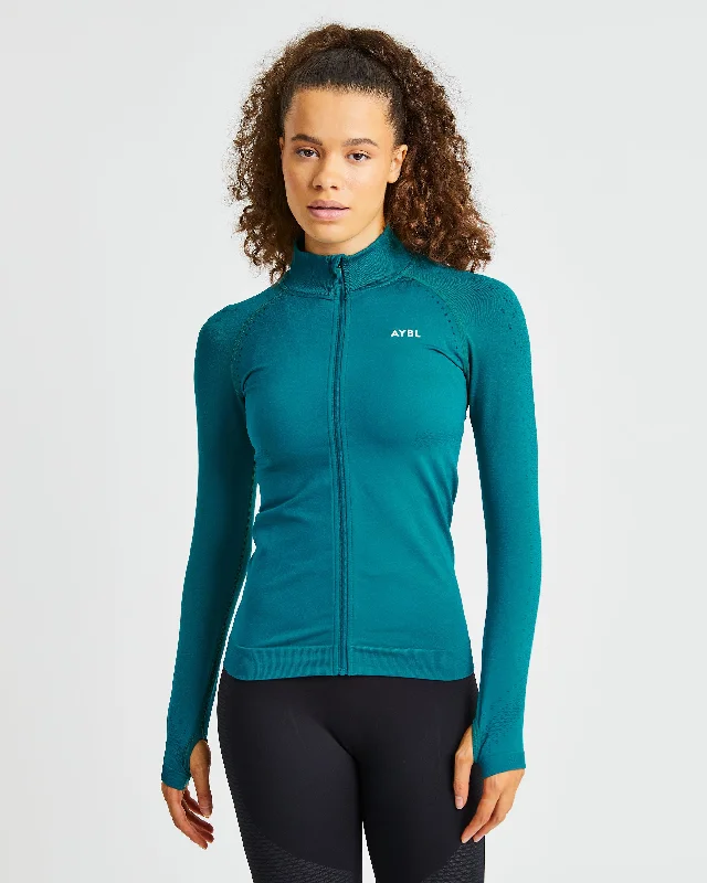 Ignite Seamless Zip Jacket - Hyper Teal