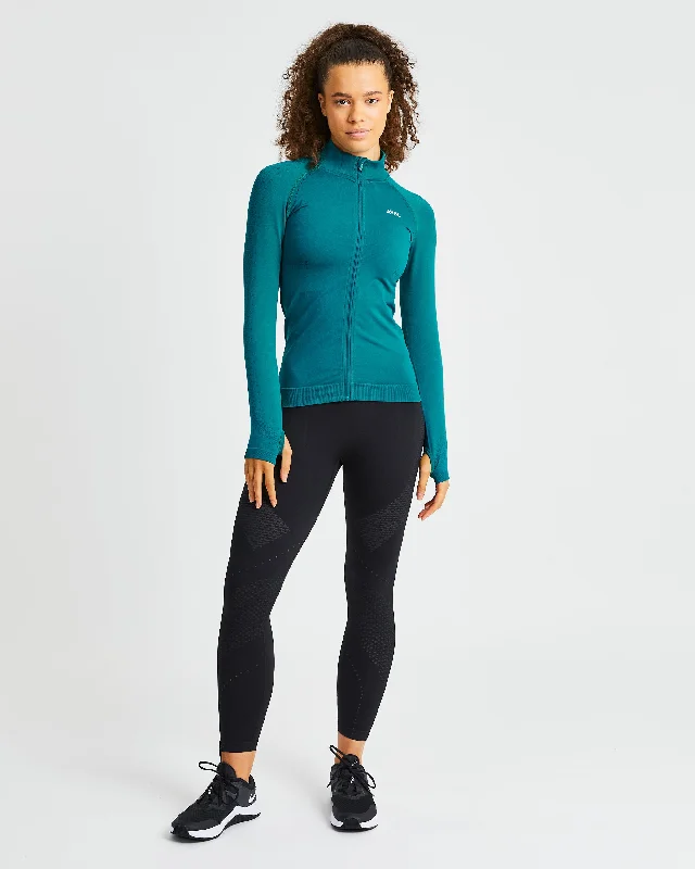 Ignite Seamless Zip Jacket - Hyper Teal