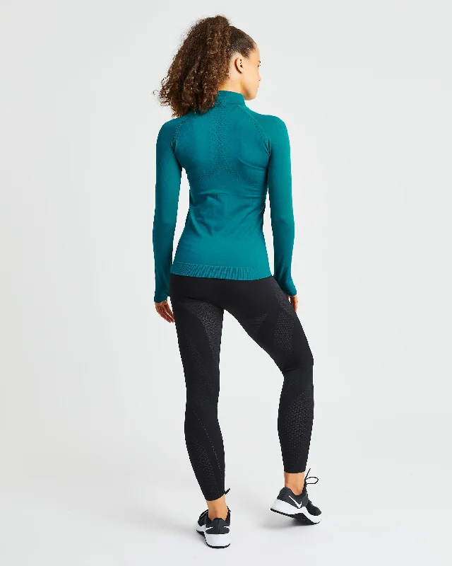 Ignite Seamless Zip Jacket - Hyper Teal