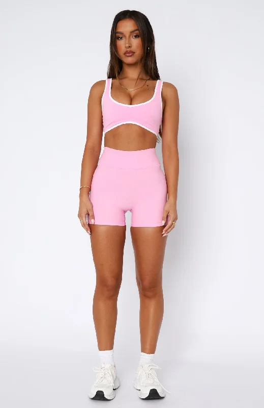 I'll Prove It Sports Crop Baby Pink/White