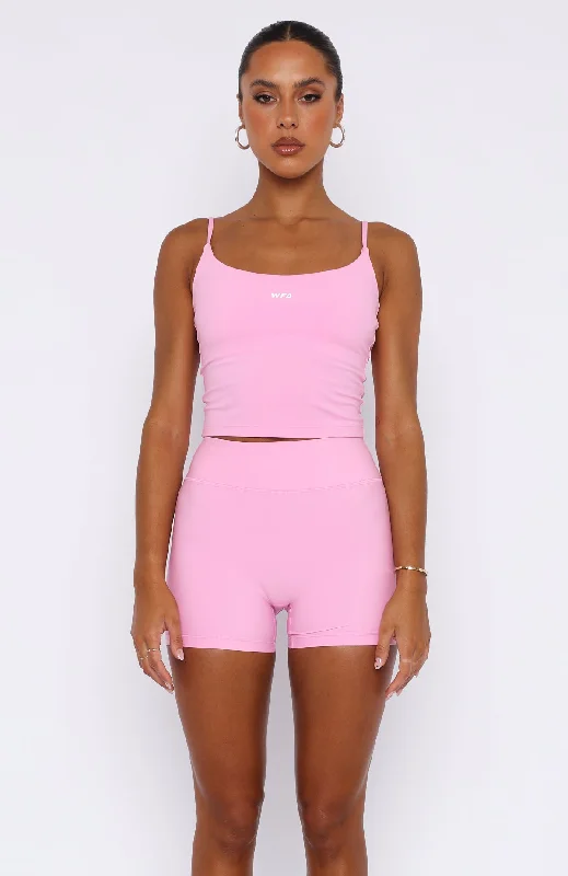 Keep Up High Waisted Shorts 4"" Baby Pink