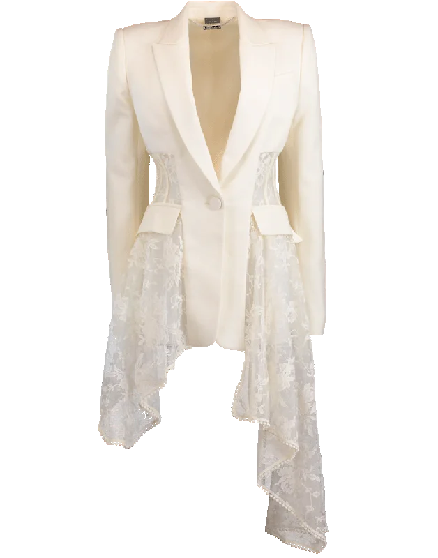 Lace Draped Corset Blazer