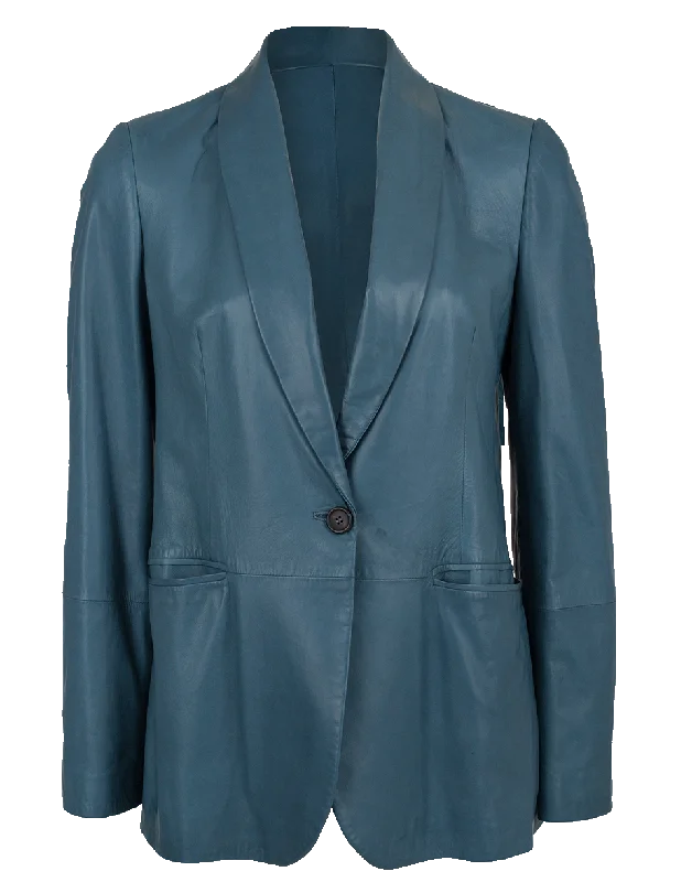 Leather Shawl Collar Monili Blazer